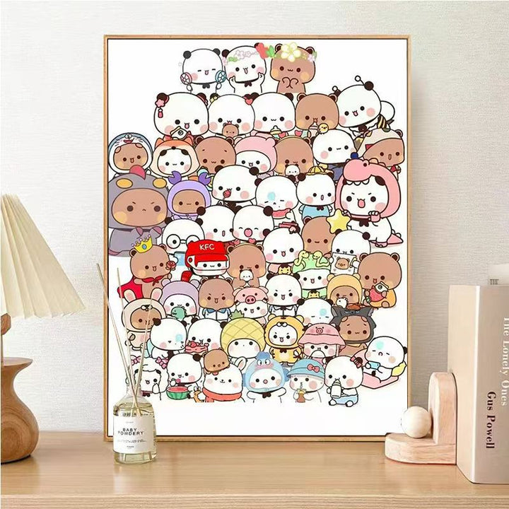 Cute Panda Character Wall Art Bowlift