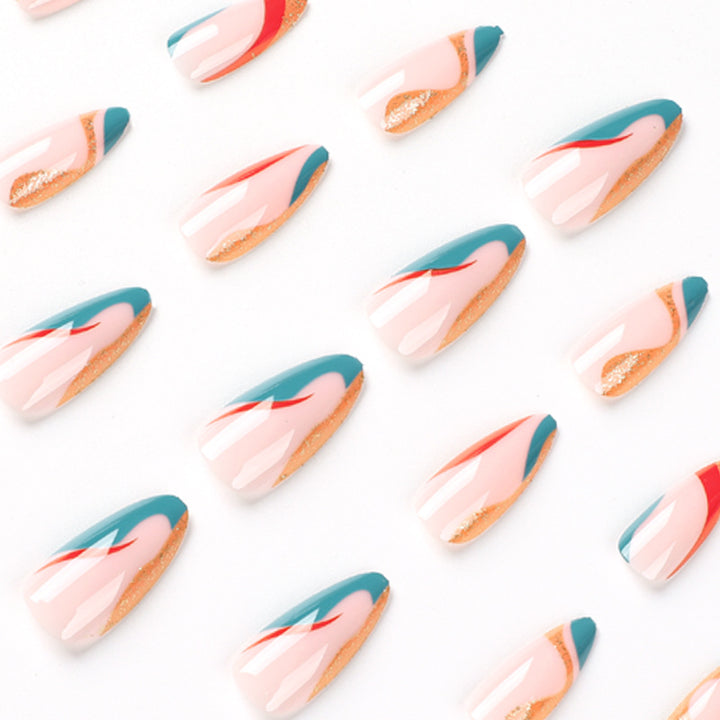 Artificial nail art with creative gradient and glitter elements Bowlift