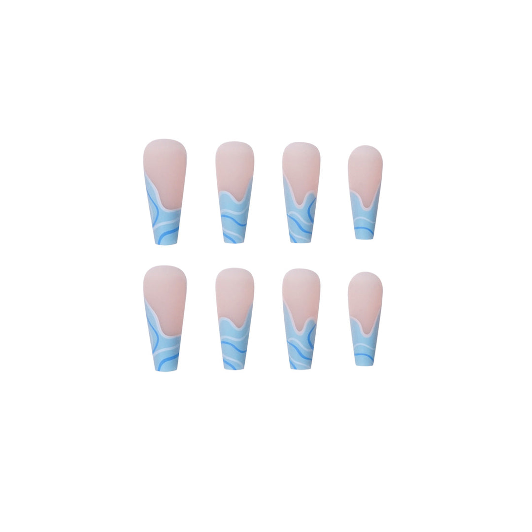 Artificial nail extensions with wave design Bowlift