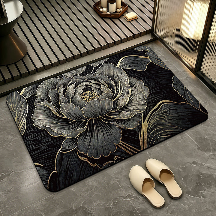 Elegant Floral Patterned Bath Mat Bowlift
