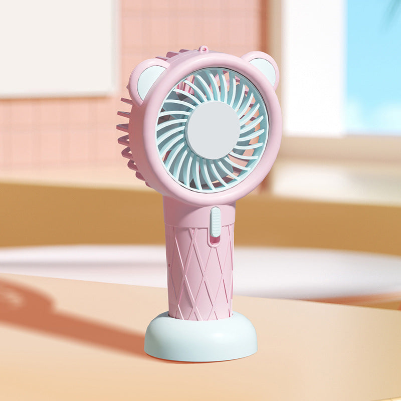 Women's Portable Mini Fan with Playful Animal Design Bowlift