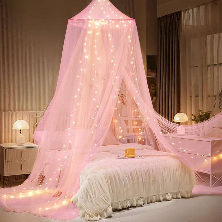 Enchanting Canopy Bed Tent with LED Lights Bowlift