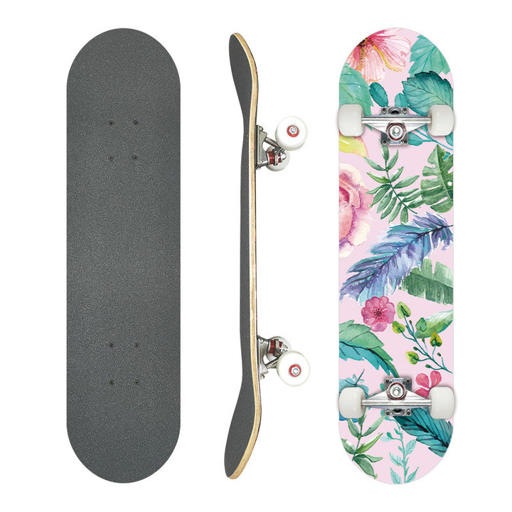 Complete Street Skateboard with Maple Deck Concave and Durable PU Wheels Bowlift