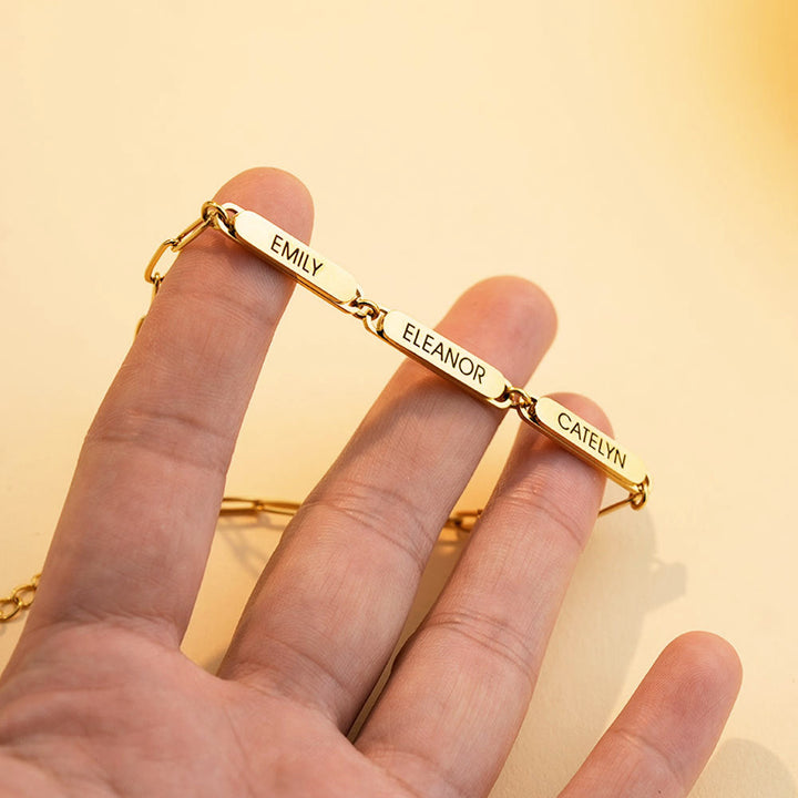 BowLift | Personalized Family Names Paperclip Bracelet