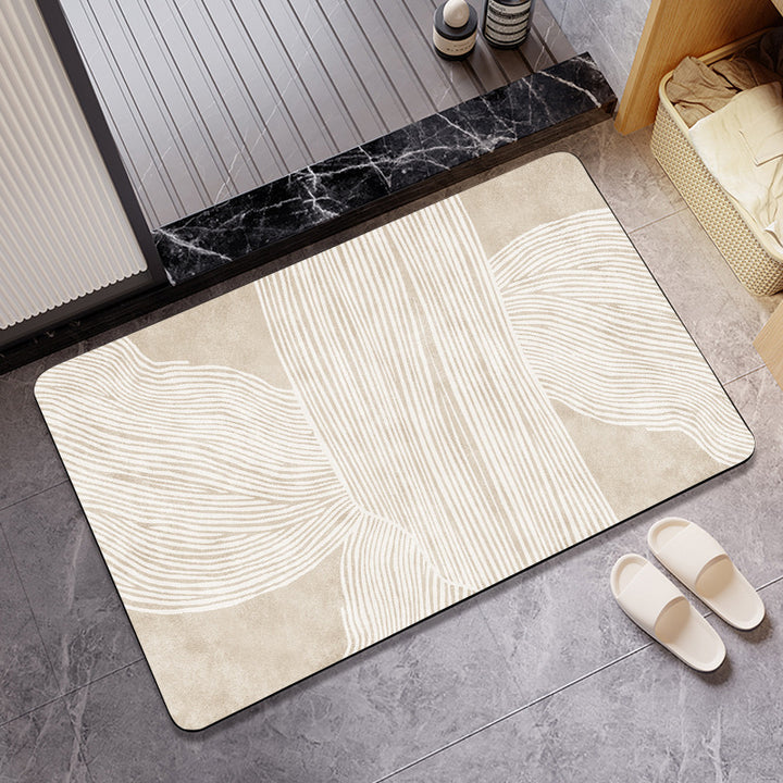 Textured Abstract Design Bath Mat Bowlift