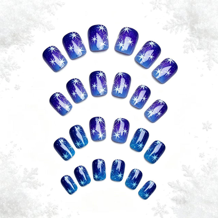 Artificial nails with sparkling star pattern Bowlift