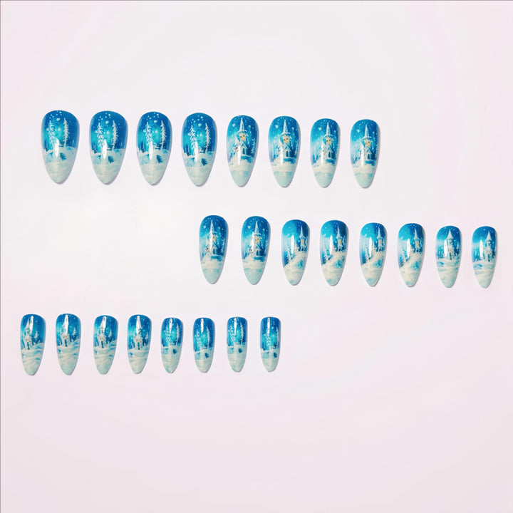 Winter-Themed Artistic Nail Art Bowlift