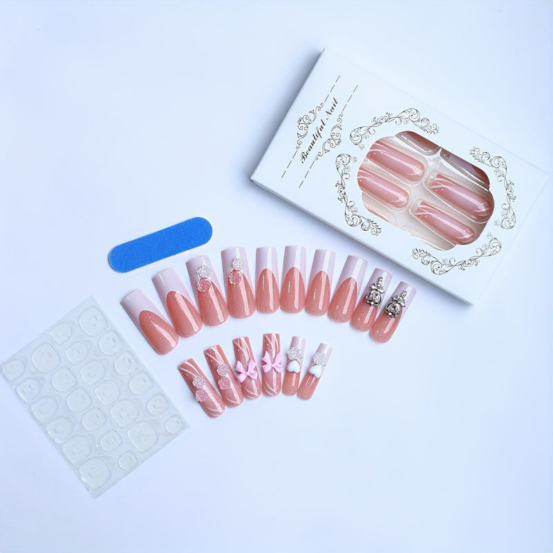 Artificial nails with elegant decorations Bowlift