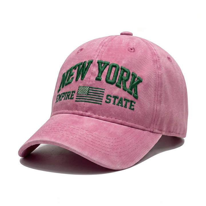 Ladies fashionable cap with embroidered New York motif Bowlift