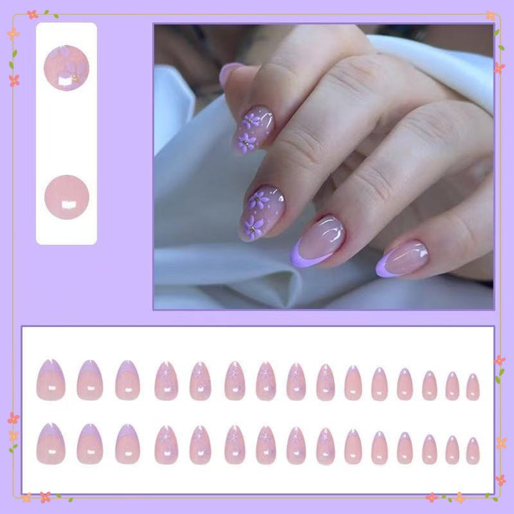 Creative artificial nails with floral accents Bowlift