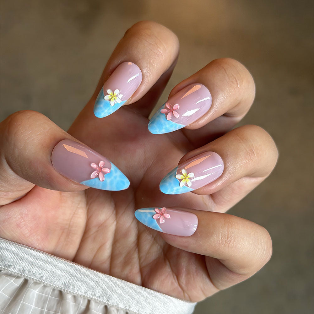 Floral Print Press-On Nail Set Bowlift