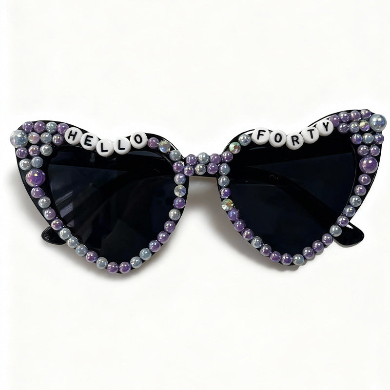 Glamorous Heart-Shaped Bridal Sunglasses Bowlift