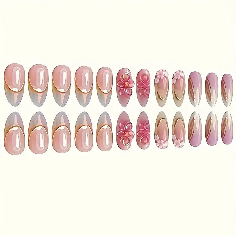 Floral Embellished Press-On Nail Art Set Bowlift