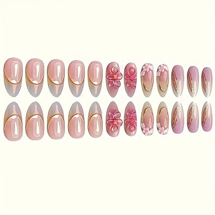 Floral Embellished Press-On Nail Art Set Bowlift