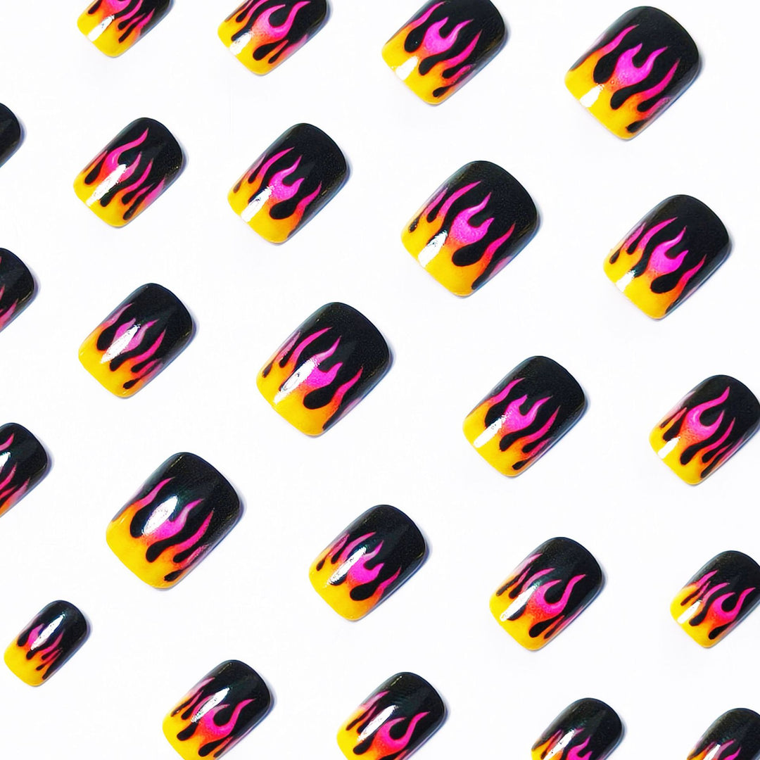 Creative Flame-Patterned Nail Art Bowlift