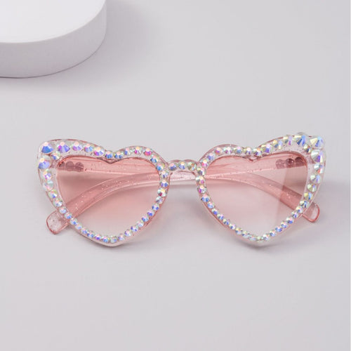 Women's Heart-Shaped Sparkle Sunglasses Bowlift