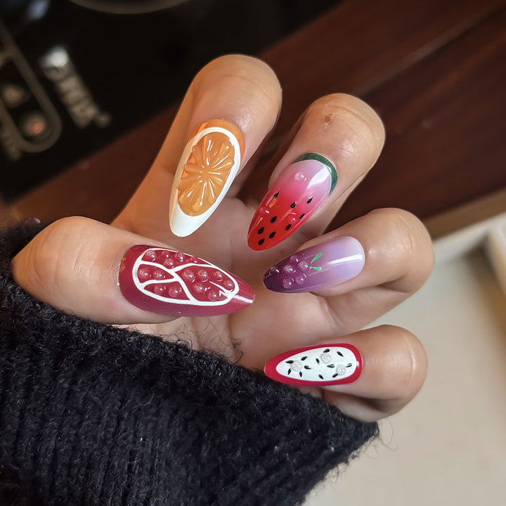 Fruit-Themed Press-On Nail Set Bowlift