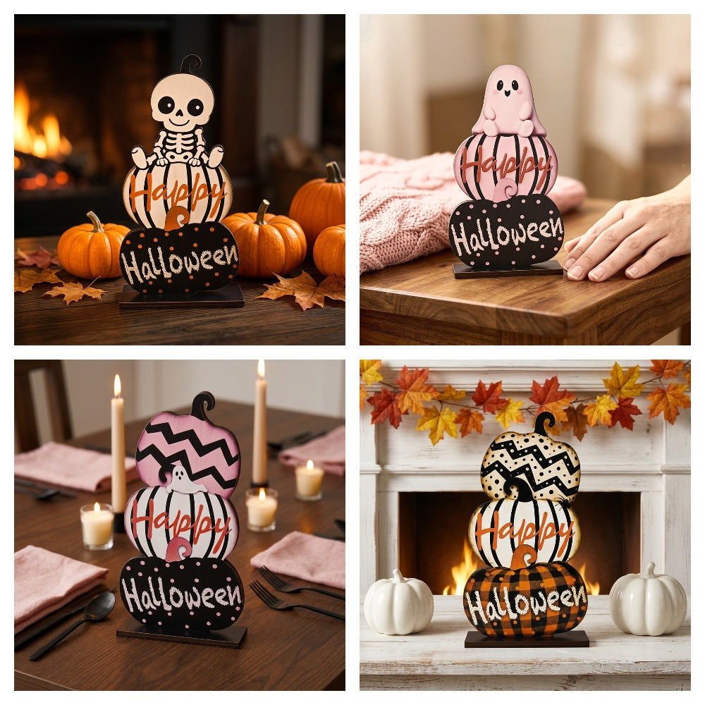 Halloween decoration figure with stacked pumpkins Bowlift