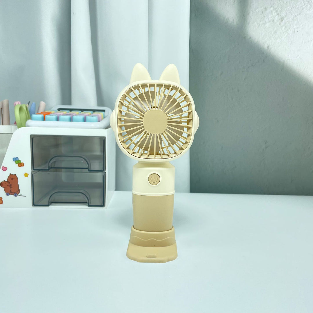 Women Portable Hand Fan with Cat Ears and USB Connection Bowlift