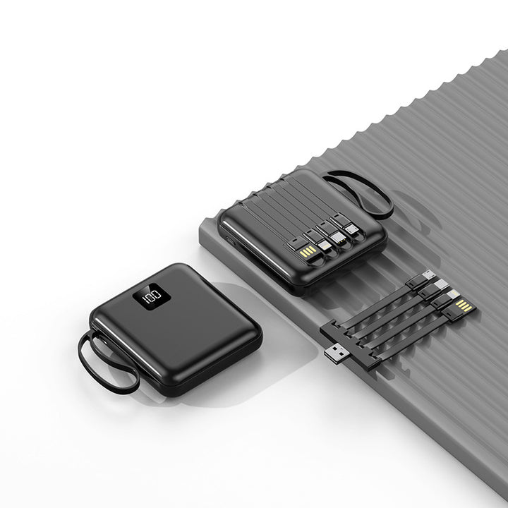 Portable power bank with integrated charging cables and LCD display Bowlift