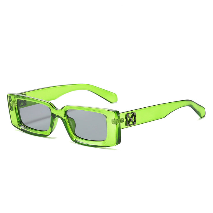Oversized Geometric Sunglasses with Decorative Metal Accents Bowlift
