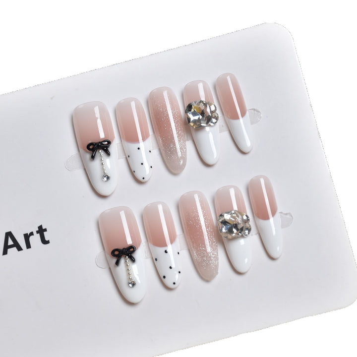 Elegant Long Stiletto Press-On Nail Extensions Bowlift
