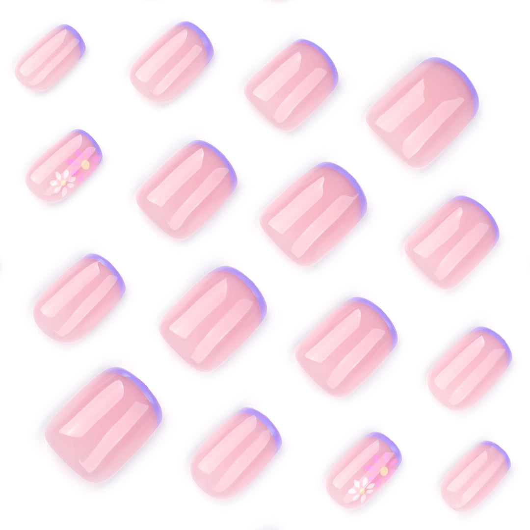 Floral Accent Press-On Nail Tips Bowlift