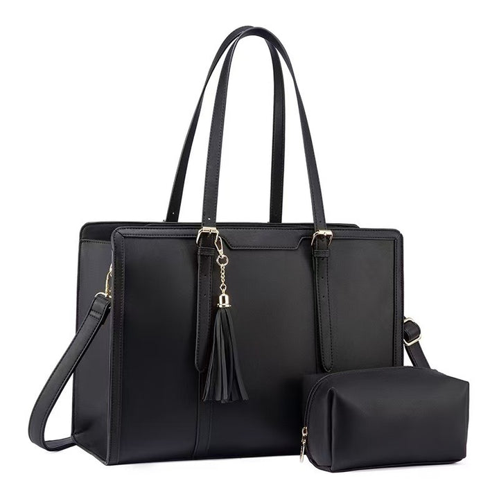 Elegant and Spacious Handbag with Removable Cosmetic Pouch Bowlift