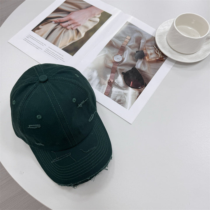 Men's Distressed Vintage-Style Baseball Cap Bowlift