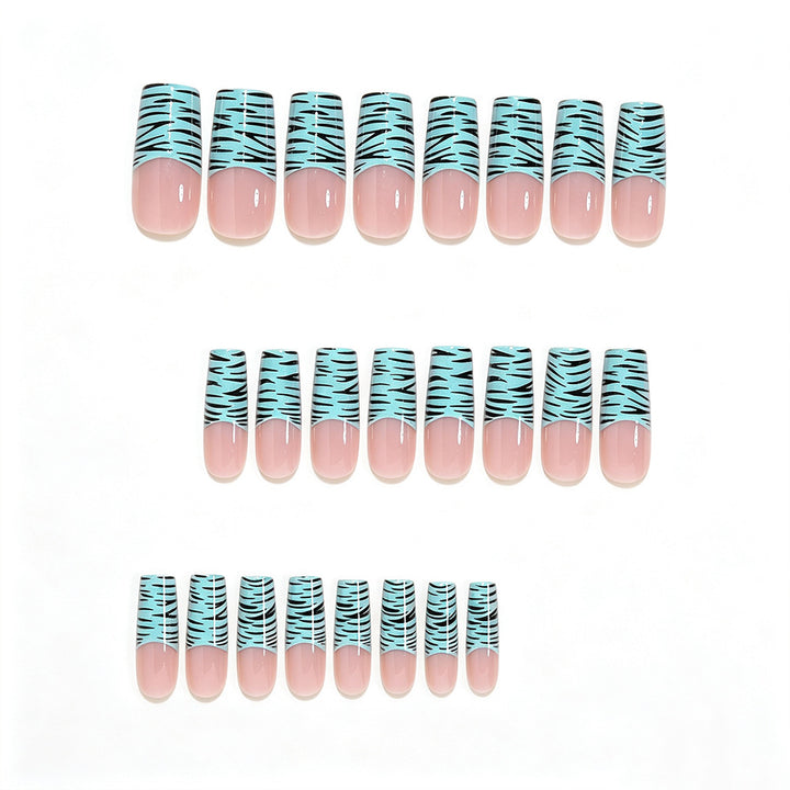Artistic Long French Tip Nail Art Wraps Bowlift