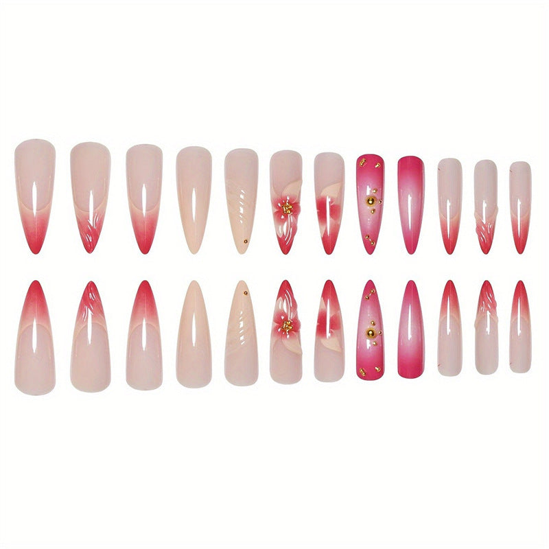 Artistic Floral Overlay Nail Extensions Bowlift