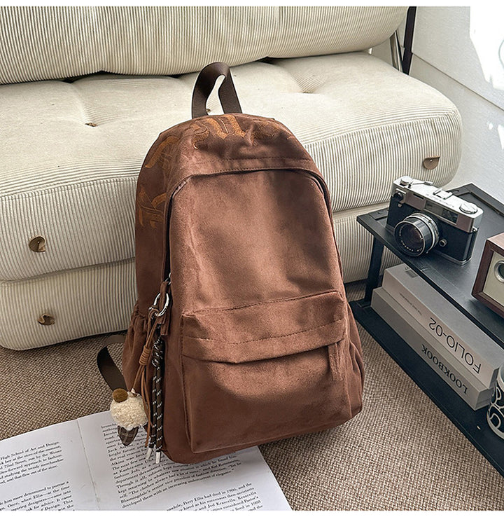 Casual Suede School Backpack Bowlift