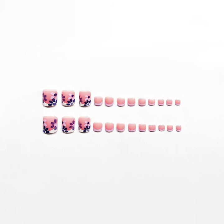 Elegant Floral Press-On Nail Enhancements Bowlift