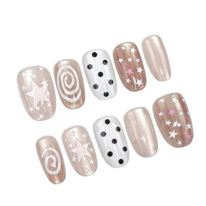 Artificial nails with trendy star pattern Bowlift