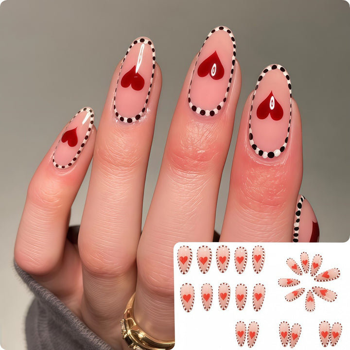 Artistic Heart Motif Art Nails Bowlift