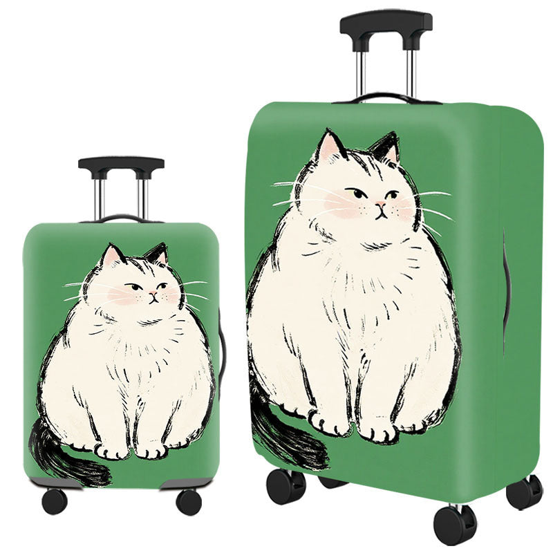 Tropical Leaf Print Hard Shell Luggage Bowlift