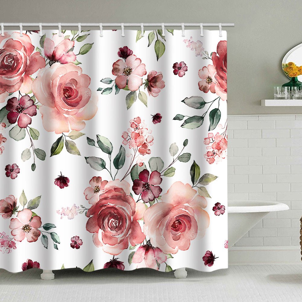 Floral Print Shower Curtain Bowlift