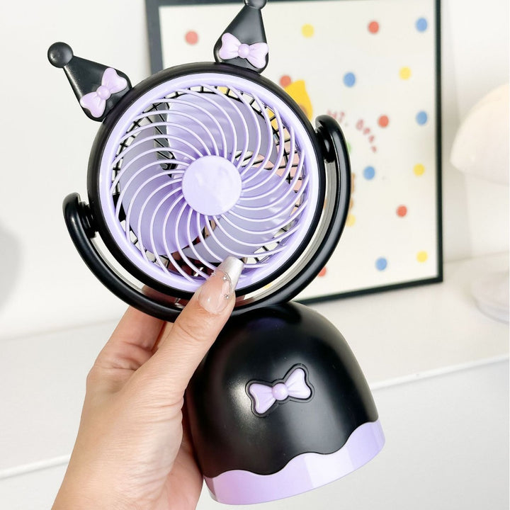 Ladies Portable Hand Fan with Cute Cat Ear Design Bowlift
