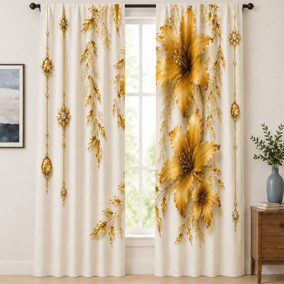 Butterfly-Patterned Decorative Curtains