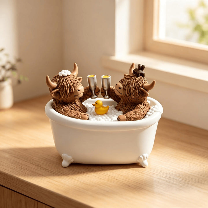 Decoration figure bathing highland cattle Bowlift