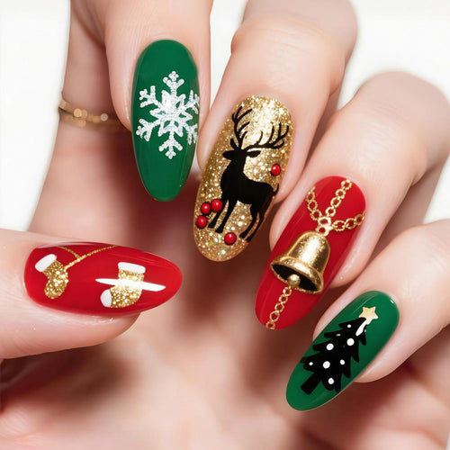 Festive Themed Press-On Nail Art Bowlift