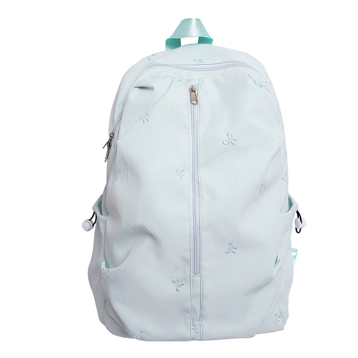 Embroidered Bow Design Backpack Bowlift