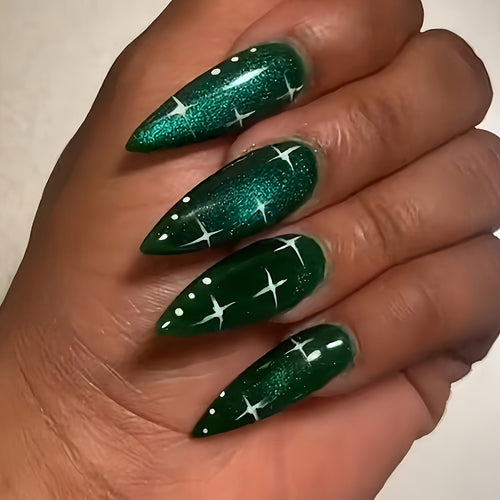 Glittering Starlit Nail Art Bowlift