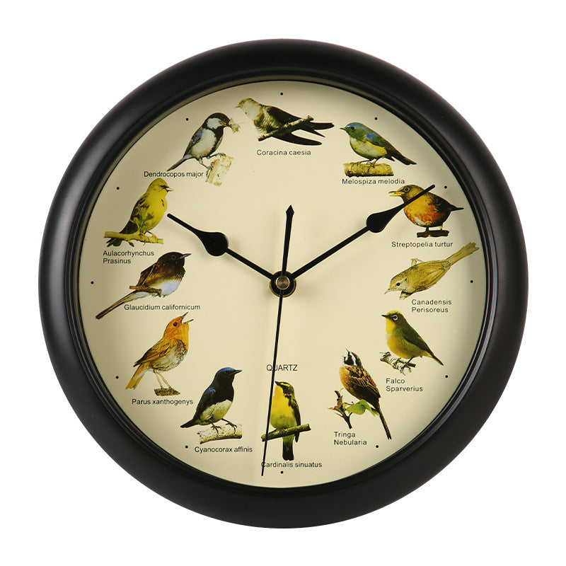 Wall clock with colorful bird design Bowlift