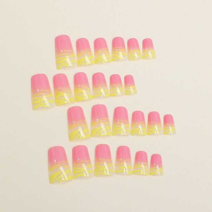Artificial nail set with creative gradient Bowlift