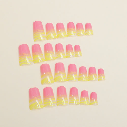Artificial nail set with creative gradient Bowlift