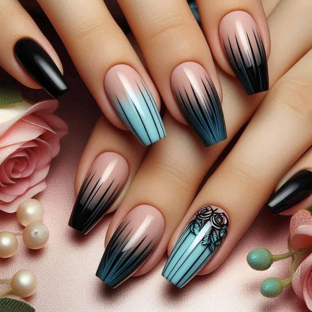 Ombre Gradient Acrylic Nail Art Bowlift