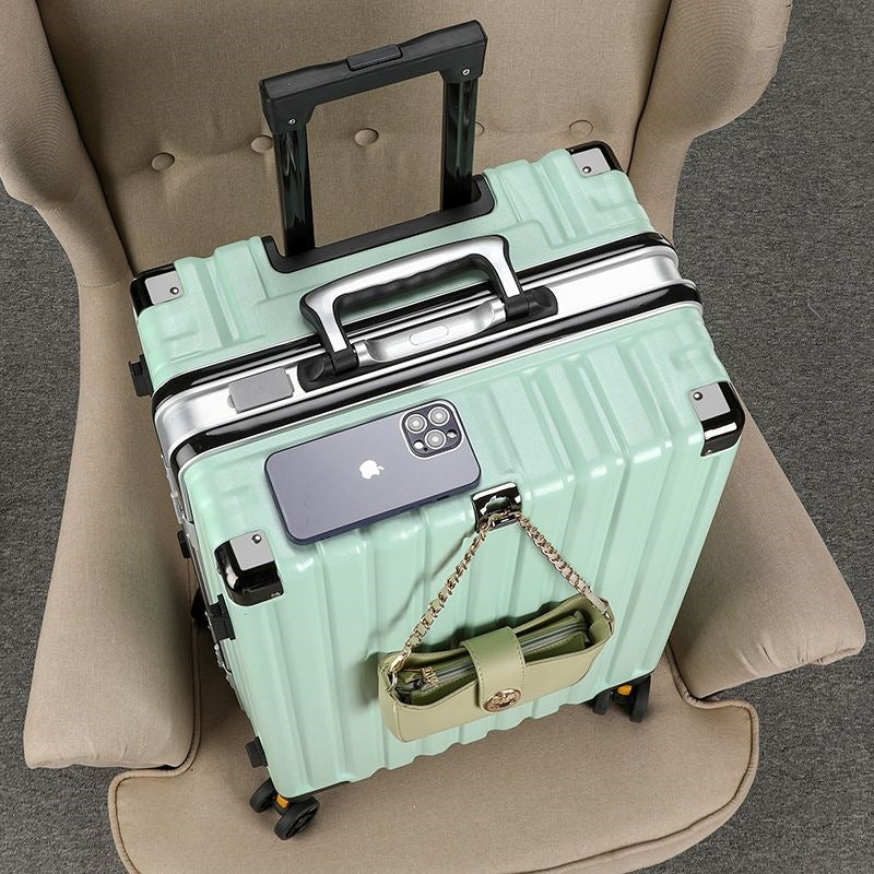 Hard-shell suitcase with double safety lock and sturdy rolling system Bowlift