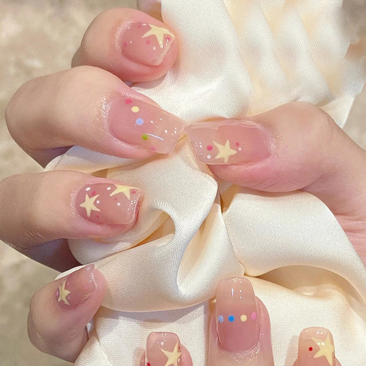 Artistic Star-Themed Press-On Nail Tips Bowlift