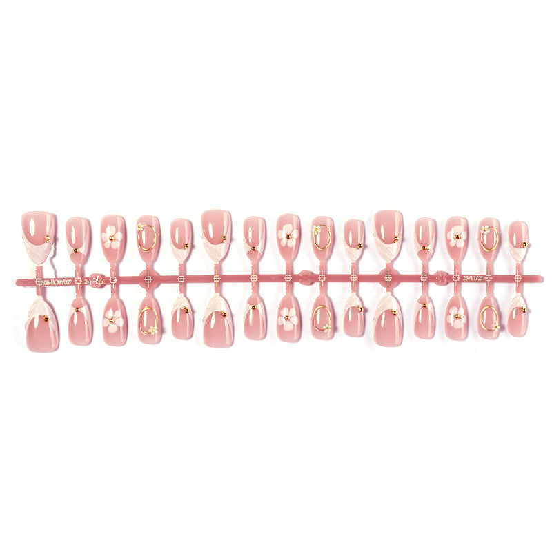 Floral Decorative Press-On Nails Set Bowlift